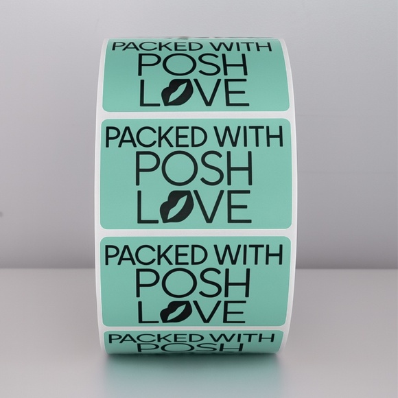Packed With Posh Love Stickers | Purple Lips Labels for Poshmark Packaging - Picture 5 of 11